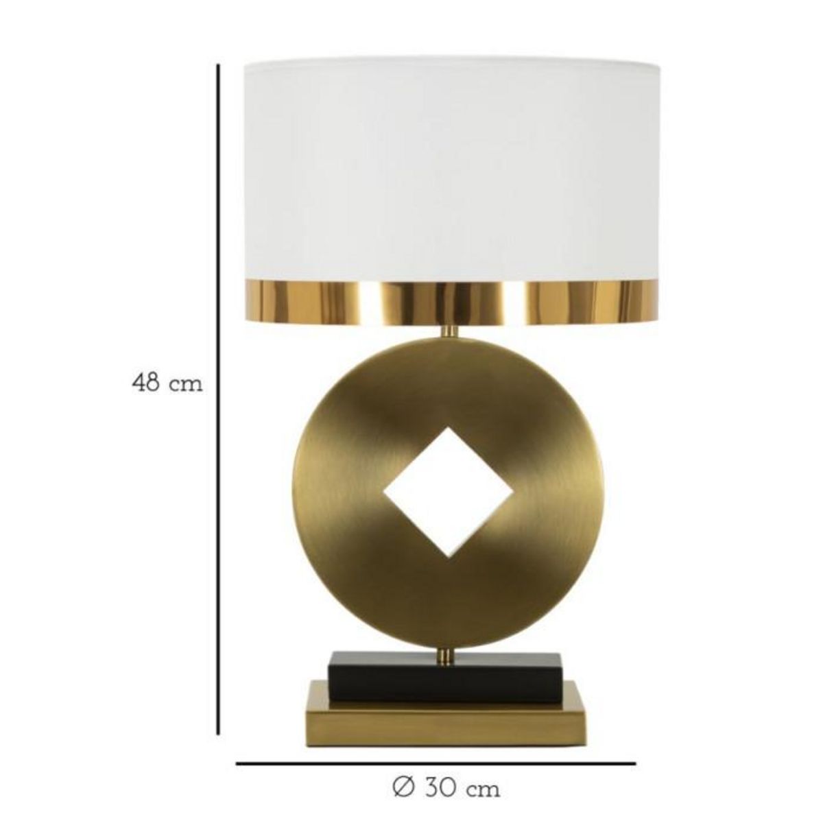 Paris Prix Lampe à Poser en Métal  Coin  53cm Or & Blanc