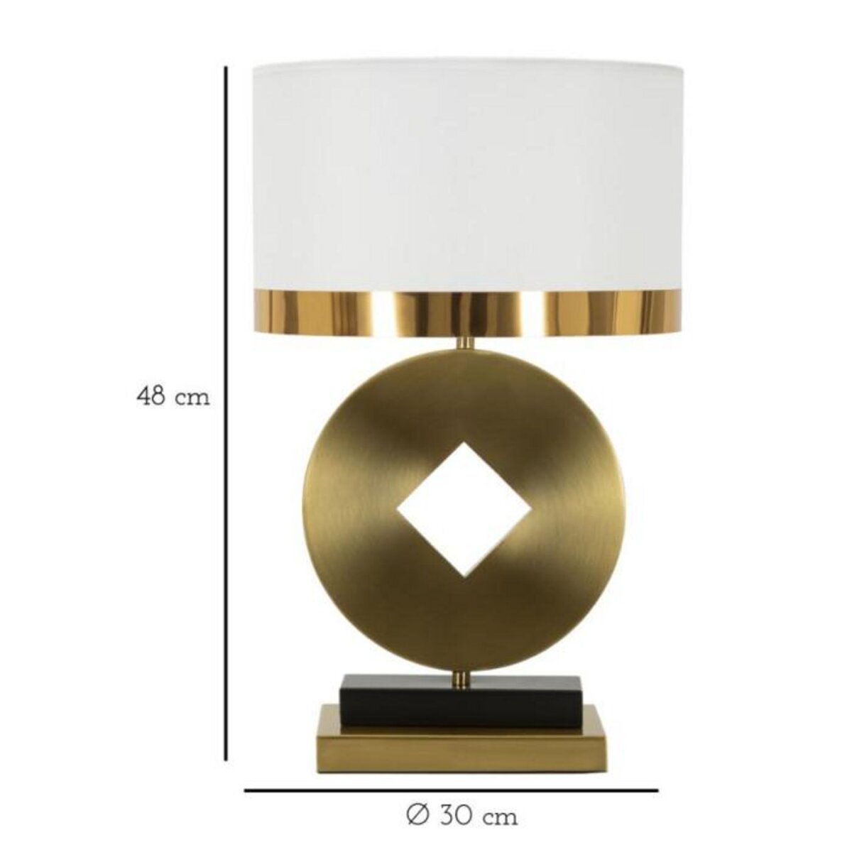 Paris Prix Lampe à Poser en Métal  Coin  53cm Or & Blanc