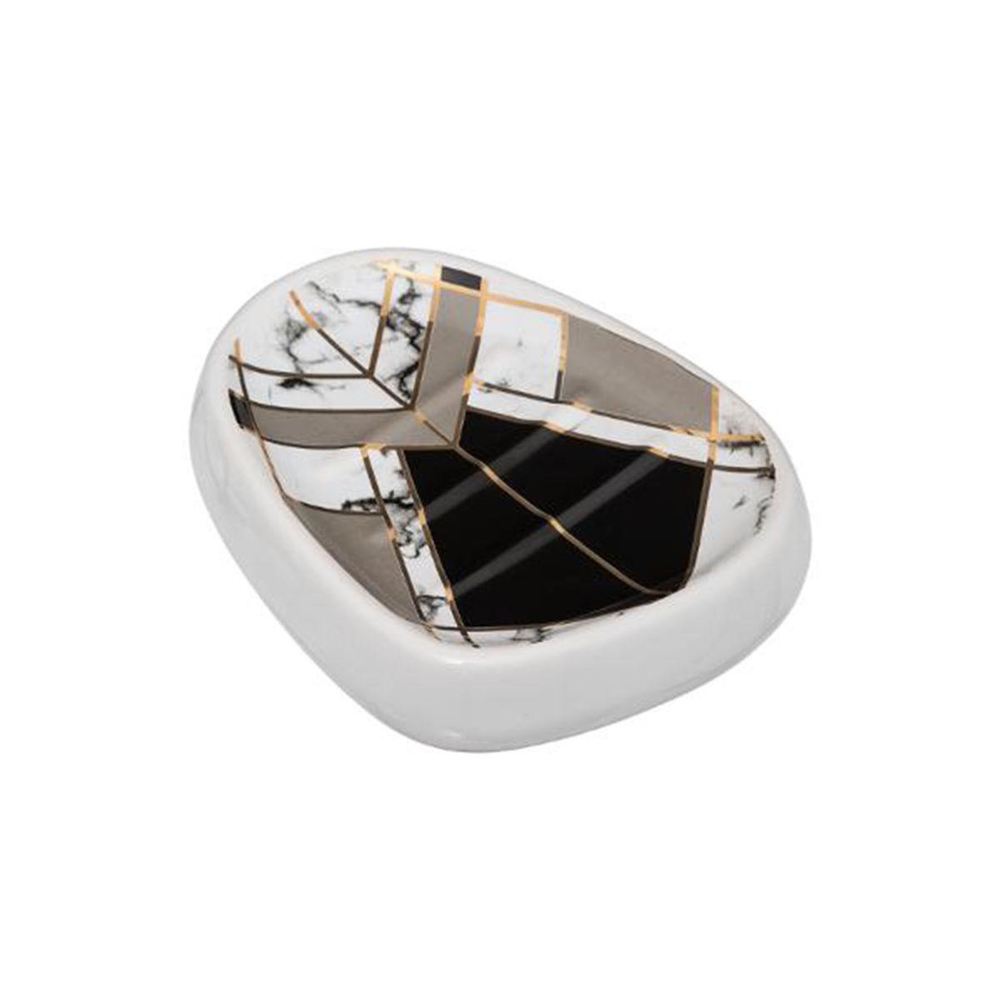 FIVE Porte savon en céramique  geometrix  12cm noir