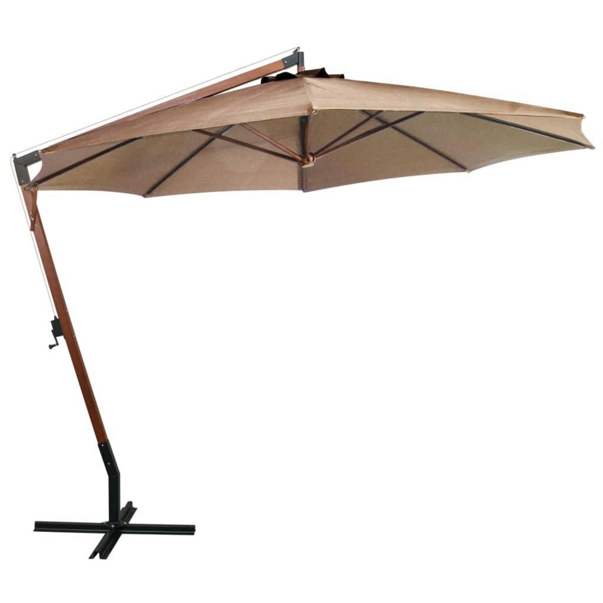 VIDAXL Parasol de jardin suspendu avec mat taupe bois de sapin massif