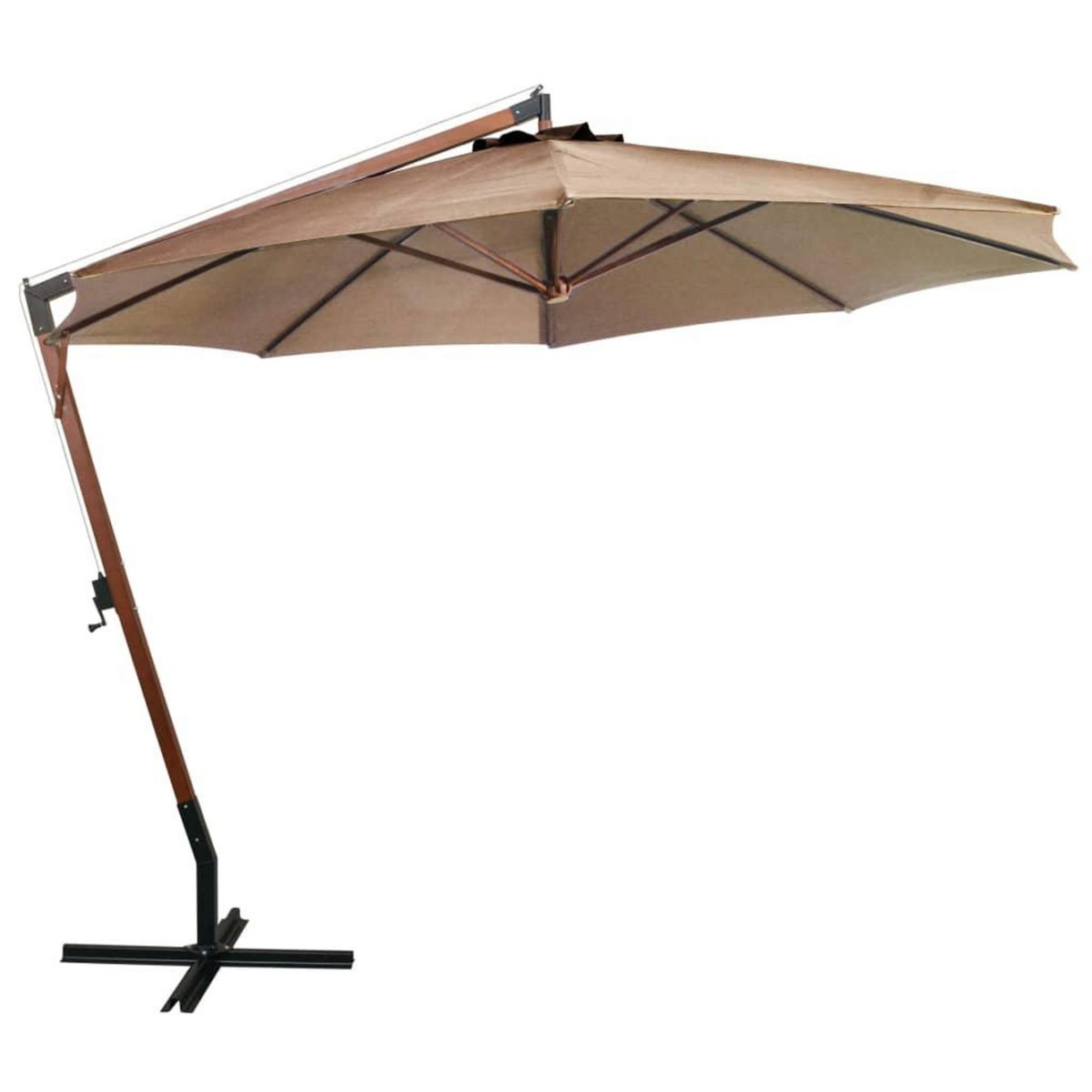 VIDAXL Parasol de jardin suspendu avec mat taupe bois de sapin massif