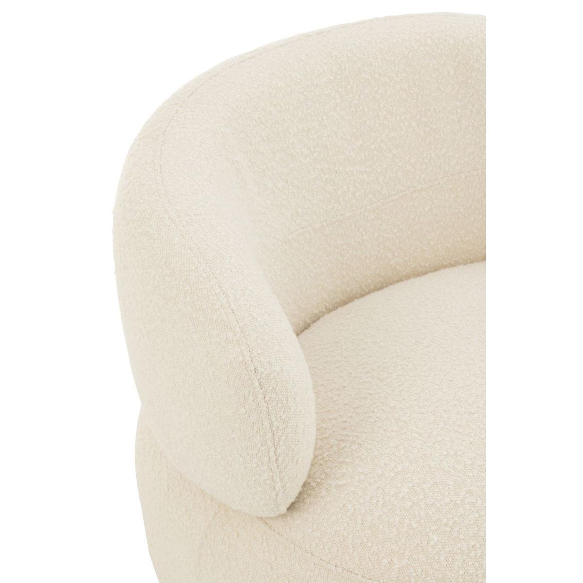 Voir la diapositive 5 : J-LINE Fauteuil Pivotant Rond  Cosy  85cm Écru