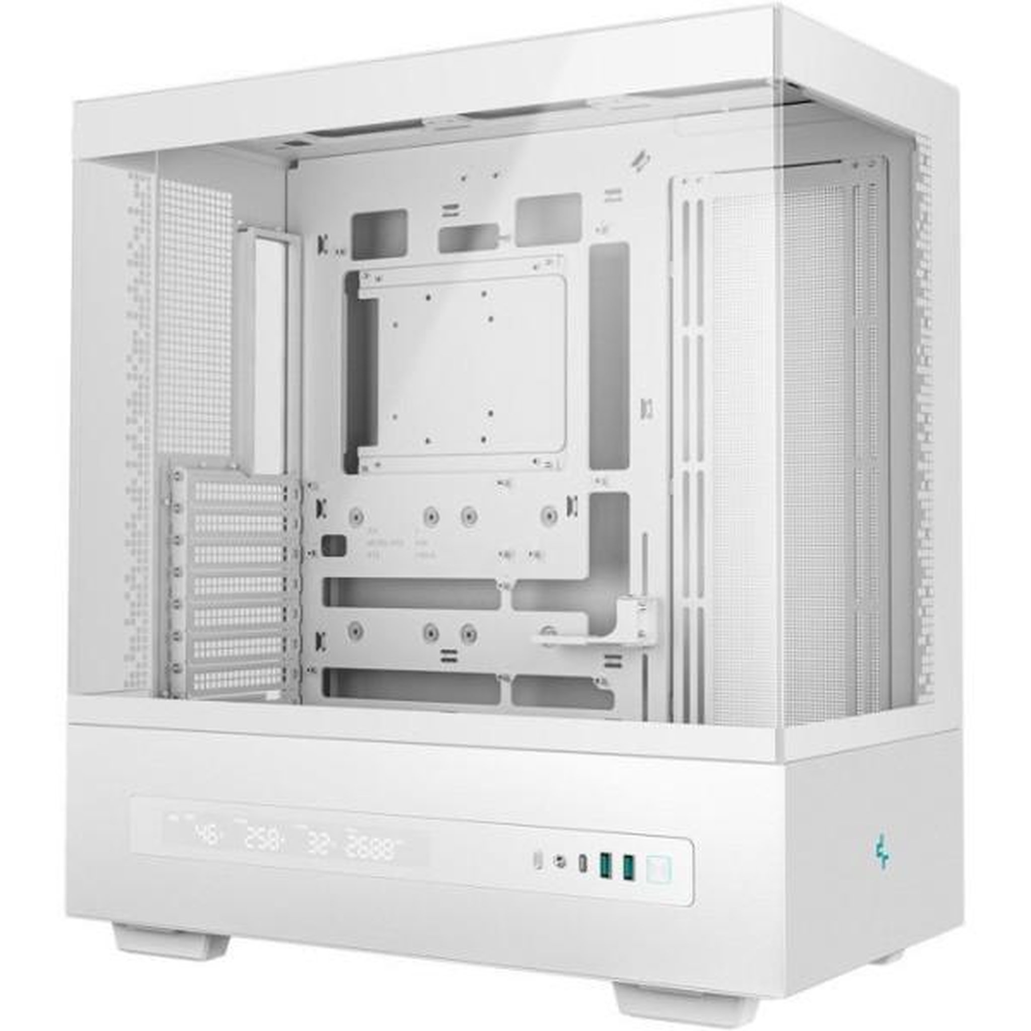 Voir la diapositive 2 : Deepcool Boitier PC - DEEPCOOL - R-CH690-WHNNA0D-G-1 - Ecran digital - Mini tour - Format Mini-ITX/Micro-ATX/ATX & Micro-ATX - Blanc