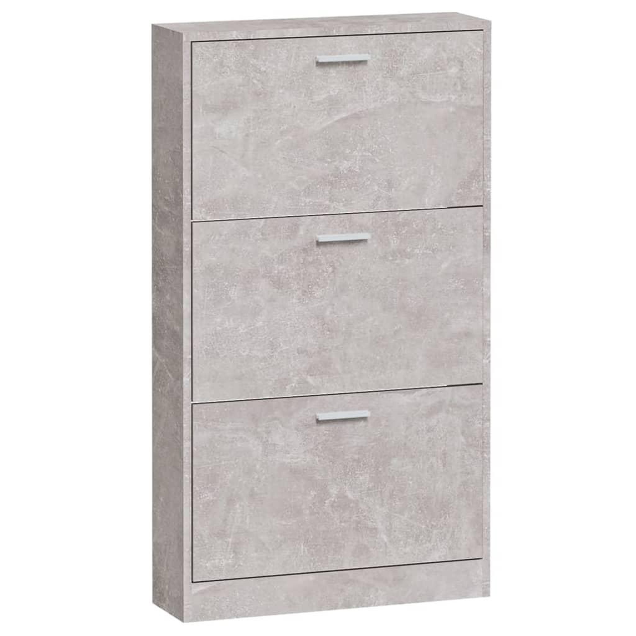 Voir la diapositive 5 : VIDAXL Armoire a chaussures Gris beton 59x17x108 cm Bois d'ingenierie