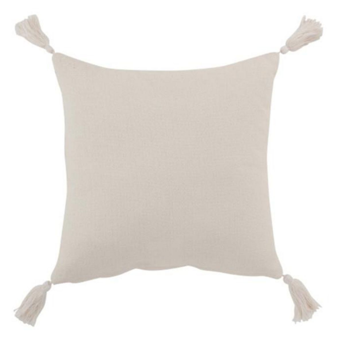 Paris Prix Coussin Déco Pompons  Bord Floches  45x45cm Blanc