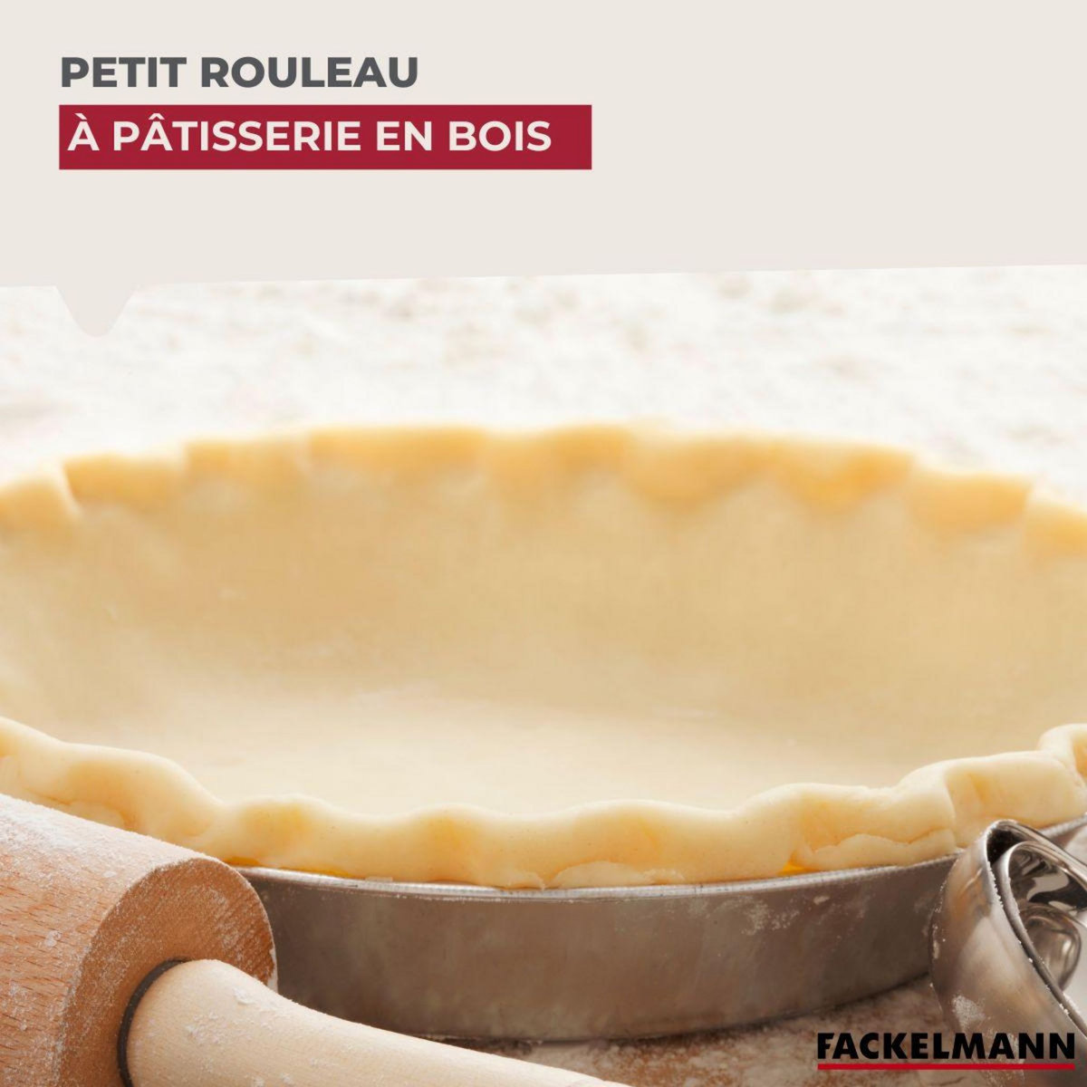 Fackelmann Ensemble de 2 Petits rouleaux à pâtisserie en bois 23,5 cm Fackelmann Wood Edition