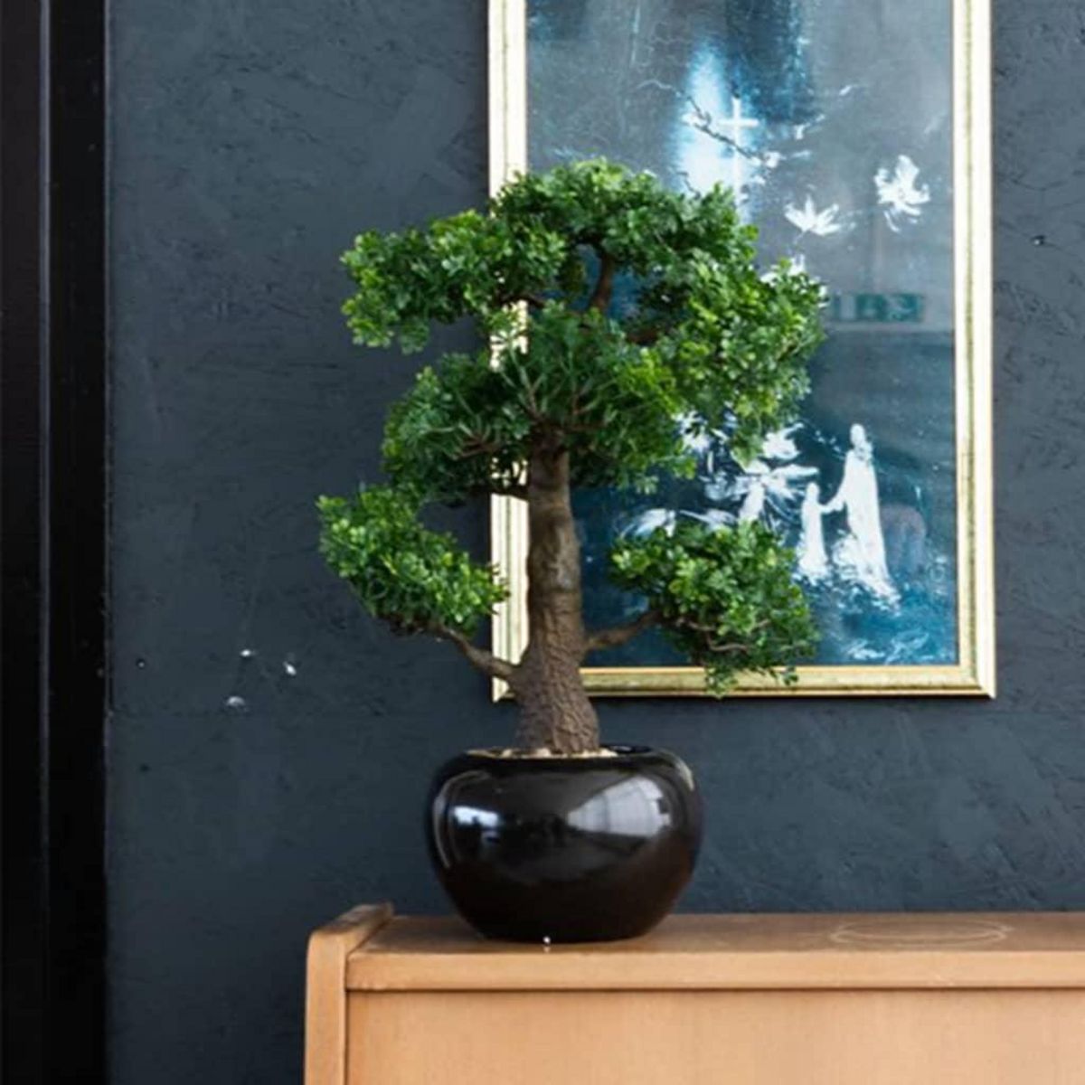 EMERALD Emerald Mini bonsaï Ficus artificiel Vert 47 cm 420006