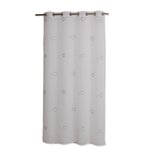 TOILINUX Voilage Solden en étamine avec des cœurs brodés - 140 x 240 cm - Blanc et Beige. Coloris disponibles : Blanc