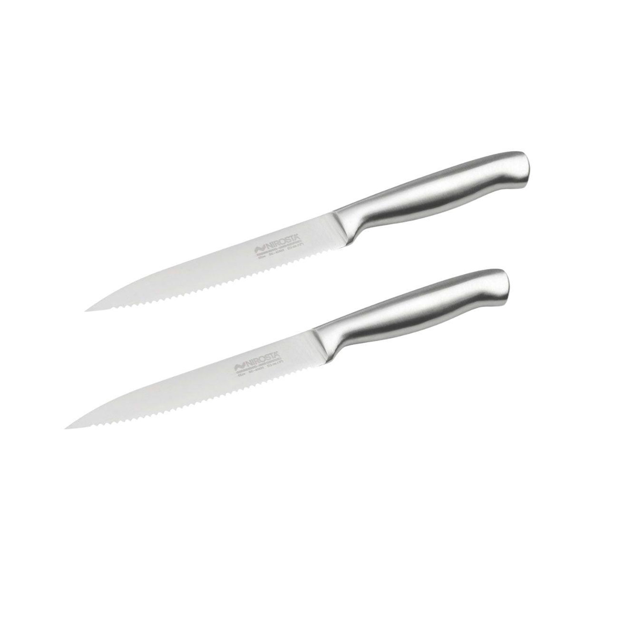 NIROSTA Set de 2 couteaux de cuisine 24 cm en inox nirosta star