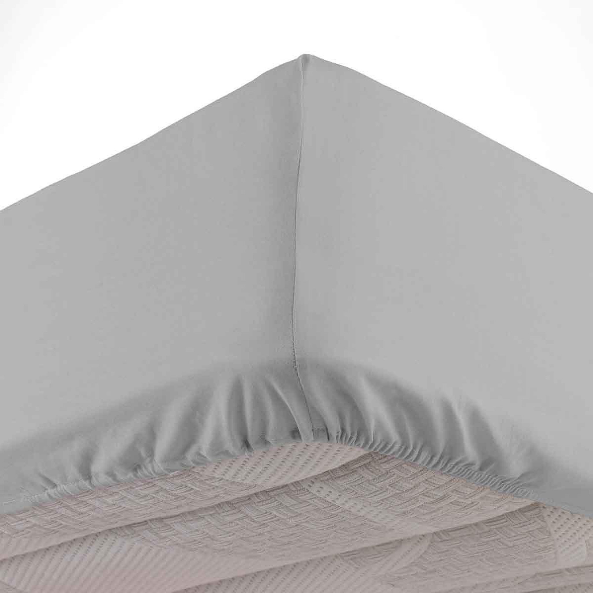 Douceur d'Intérieur Drap housse en coton  linette  140x190cm gris