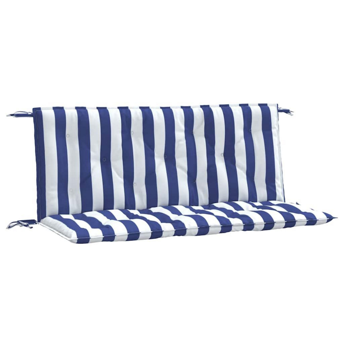 VIDAXL Coussins de banc de jardin lot de 2 rayures bleues et blanches