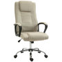 Voir la diapositive 1 : HOMCOM Fauteuil de bureau à roulettes chaise manager ergonomique pivotante hauteur réglable lin beige