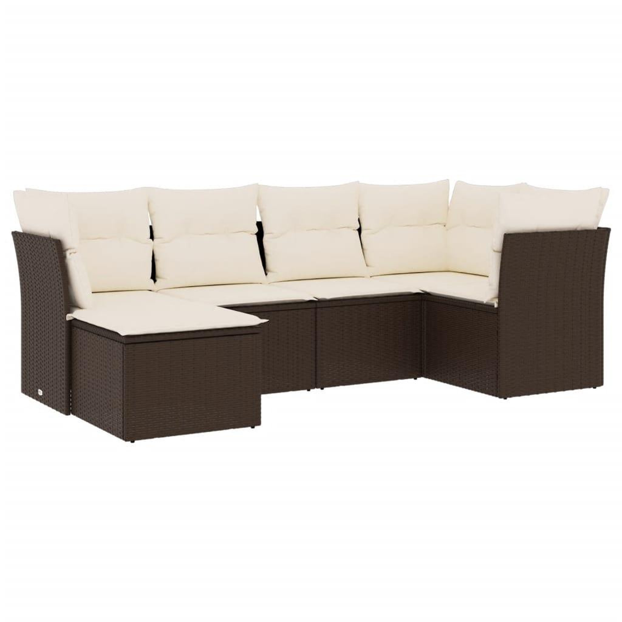 Voir la diapositive 2 : VIDAXL Salon de jardin avec coussins 6 pcs marron resine tressee