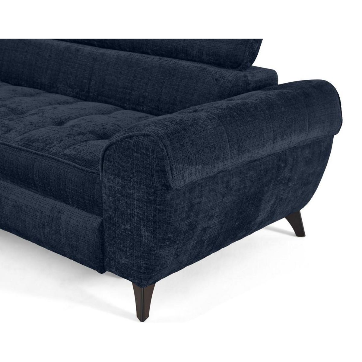 LISA DESIGN Marlo - canapé d'angle gauche 5 places convertible avec coffre et têtières en velours texturé