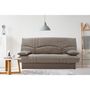 Voir la diapositive 2 : MARKET24 Clic clac 3 places THELMA - Tissu Soro taupe - Couchage 125x190 cm - L190 x P92 x H96 cm