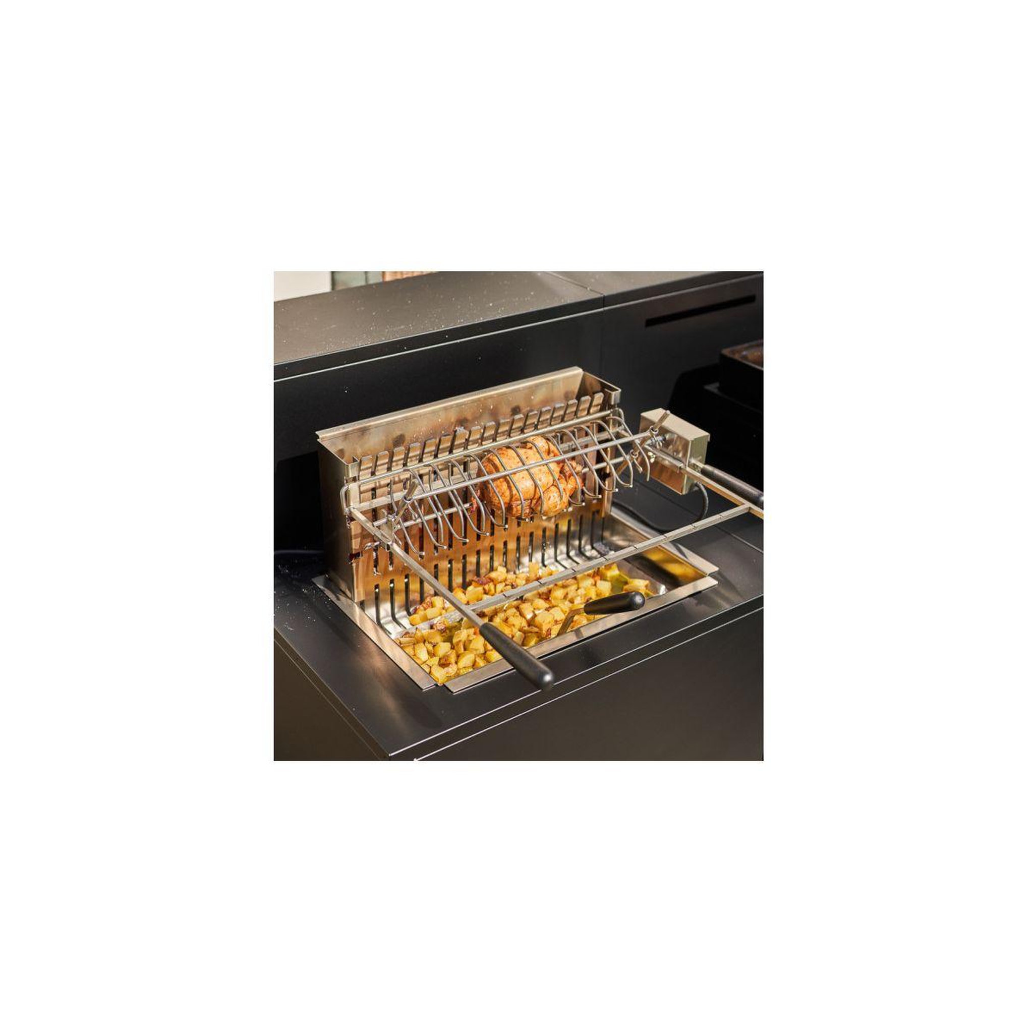 Voir la diapositive 5 : FORGE ADOUR Barbecue charbon 961.56 inox encastrable 56 cm