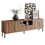 MERAX Meuble tv naturel 160 cm mdf