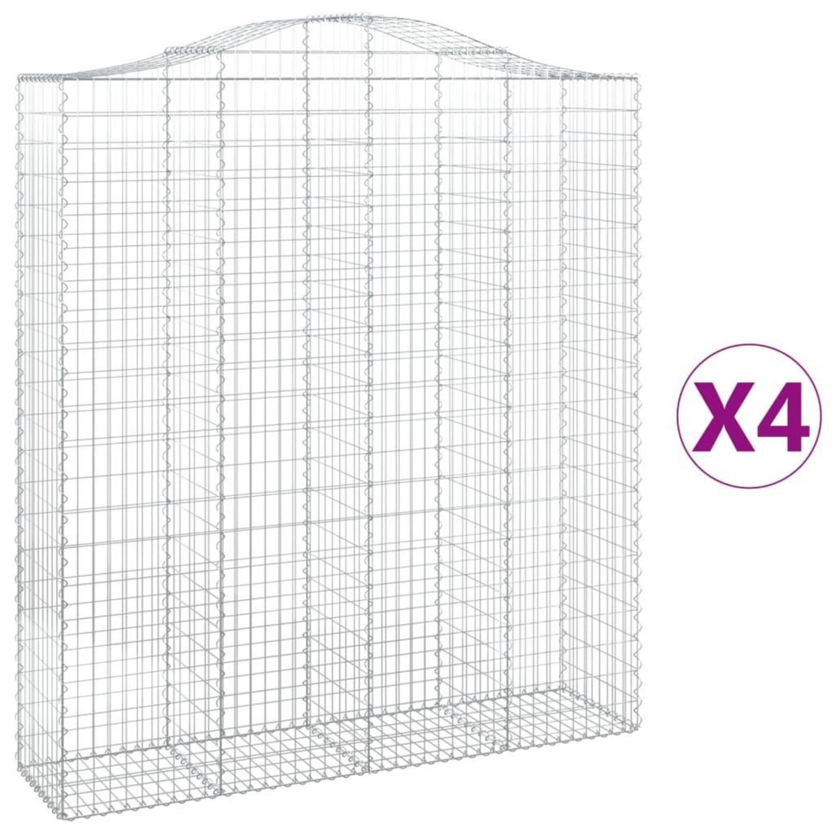 VIDAXL Paniers a gabions arques 4 pcs 200x50x220/240 cm Fer galvanise