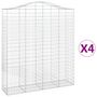 Voir la diapositive 2 : VIDAXL Paniers a gabions arques 4 pcs 200x50x220/240 cm Fer galvanise