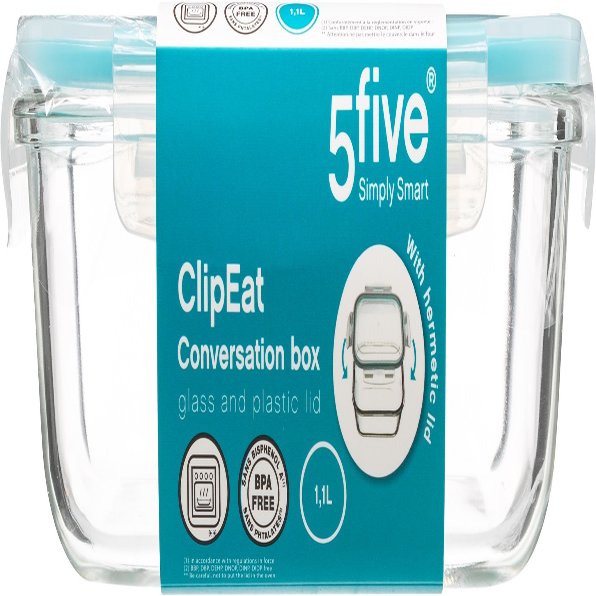 5 FIVE SIMPLY Boite en verre compartiment 1.1 litre