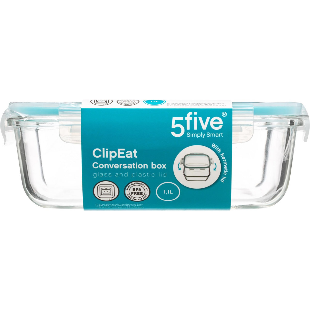 5 FIVE SIMPLY Boite en verre compartiment 1.1 litre