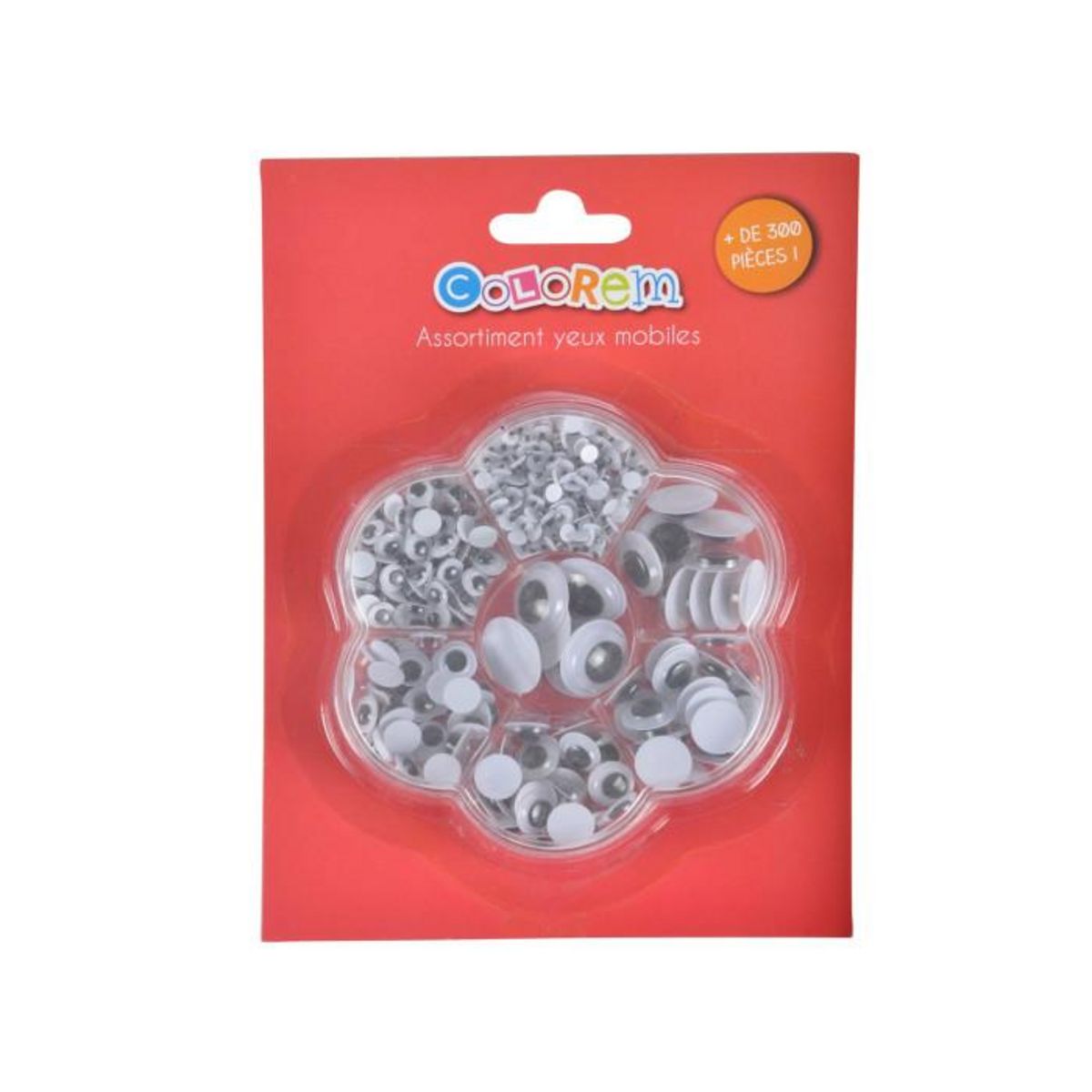 Paris Prix Lot de 336 Yeux Mobiles  Boîte Fleur  17cm Blanc