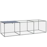 PAWHUT Cage parc enclos poulailler dim. 2,96L x 1l x 0,8H m - espace couvert - ouverture toit verrouillable - acier gris vert