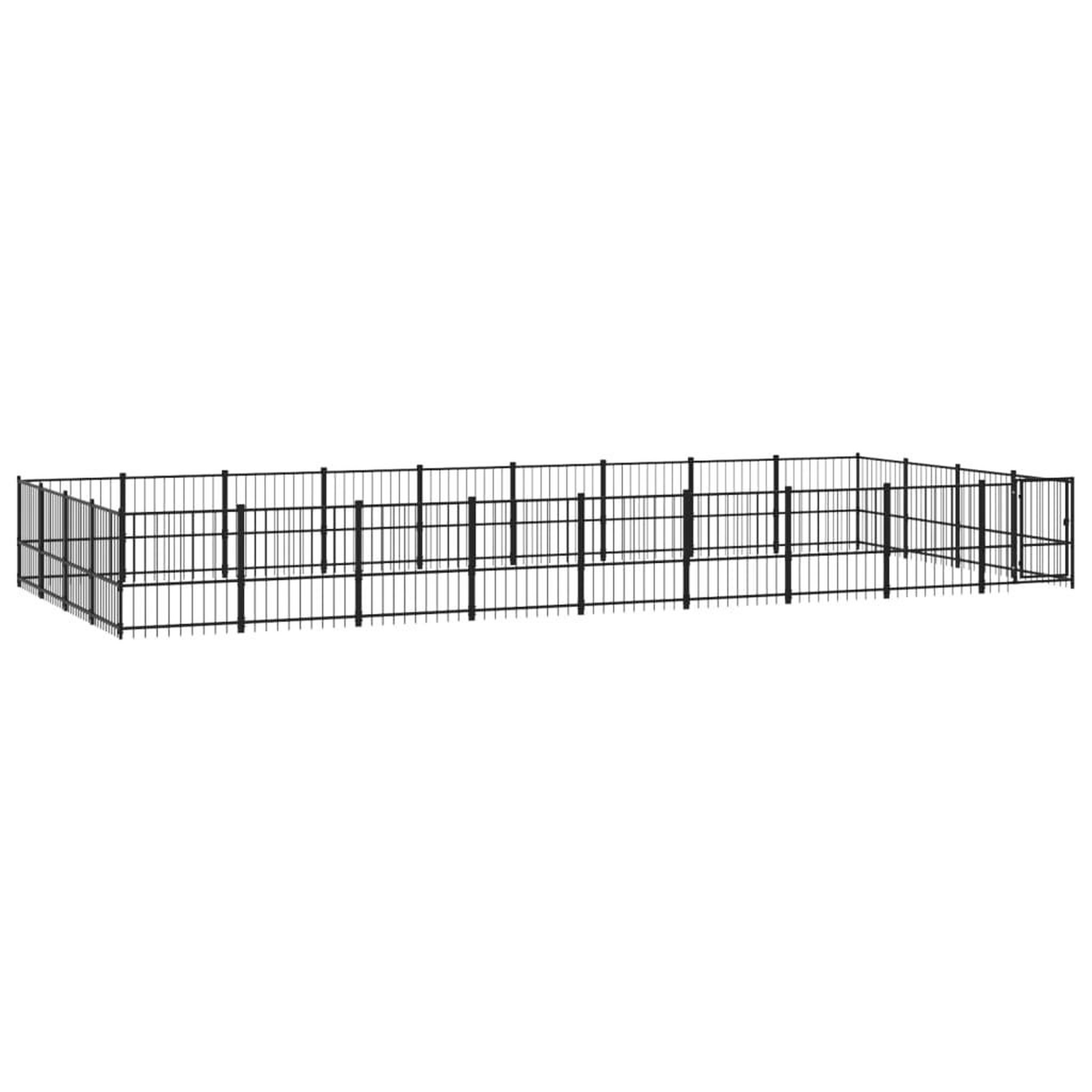 Voir la diapositive 2 : VIDAXL Chenil d'exterieur pour chiens Acier 33,87 m²