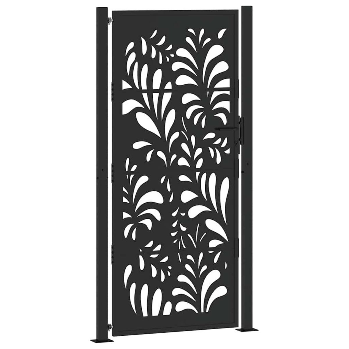 VIDAXL Portail de jardin noir 105x205 cm acier conception de vagues