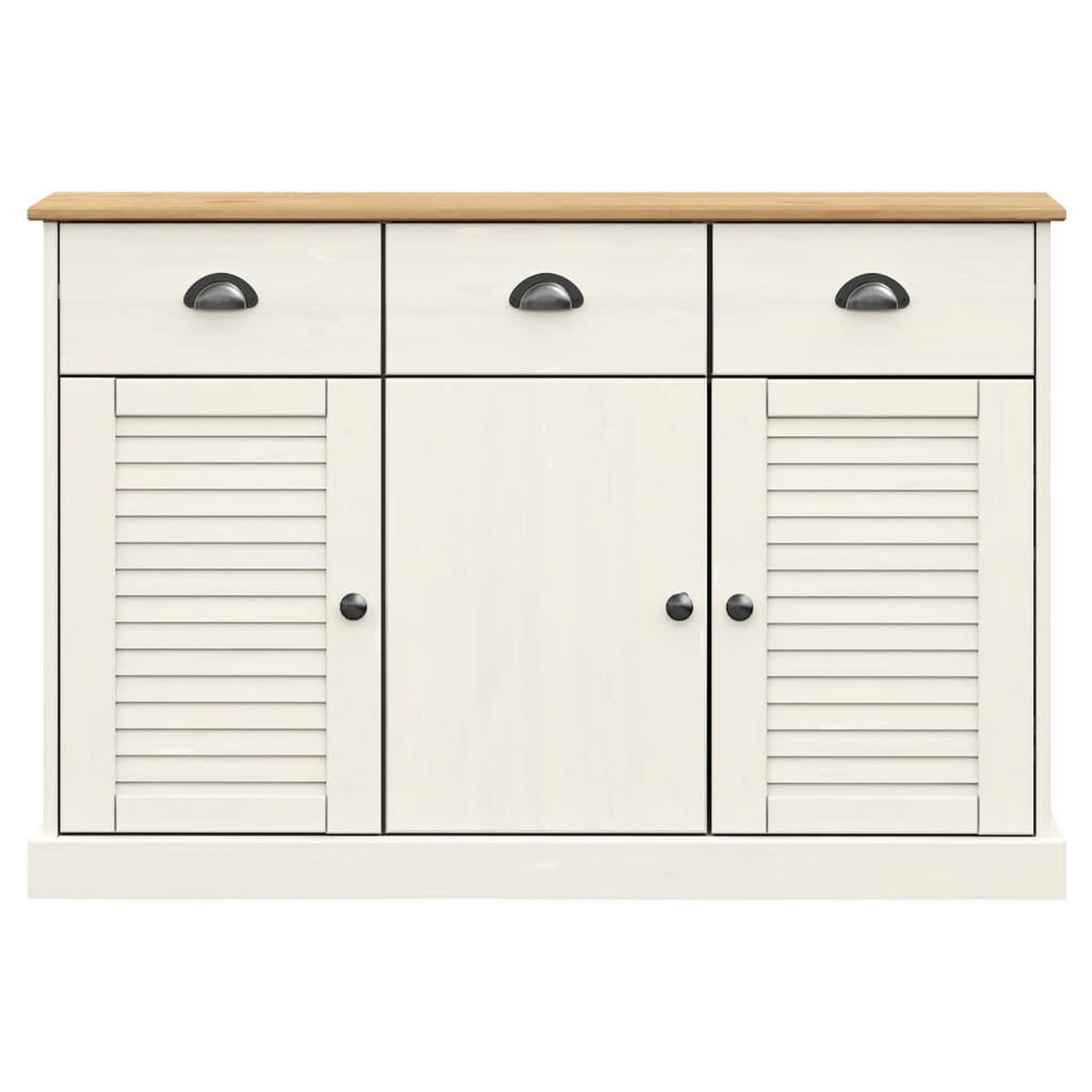 Voir la diapositive 5 : VIDAXL Buffet avec tiroirs VIGO 113x40x75 cm blanc bois massif de pin