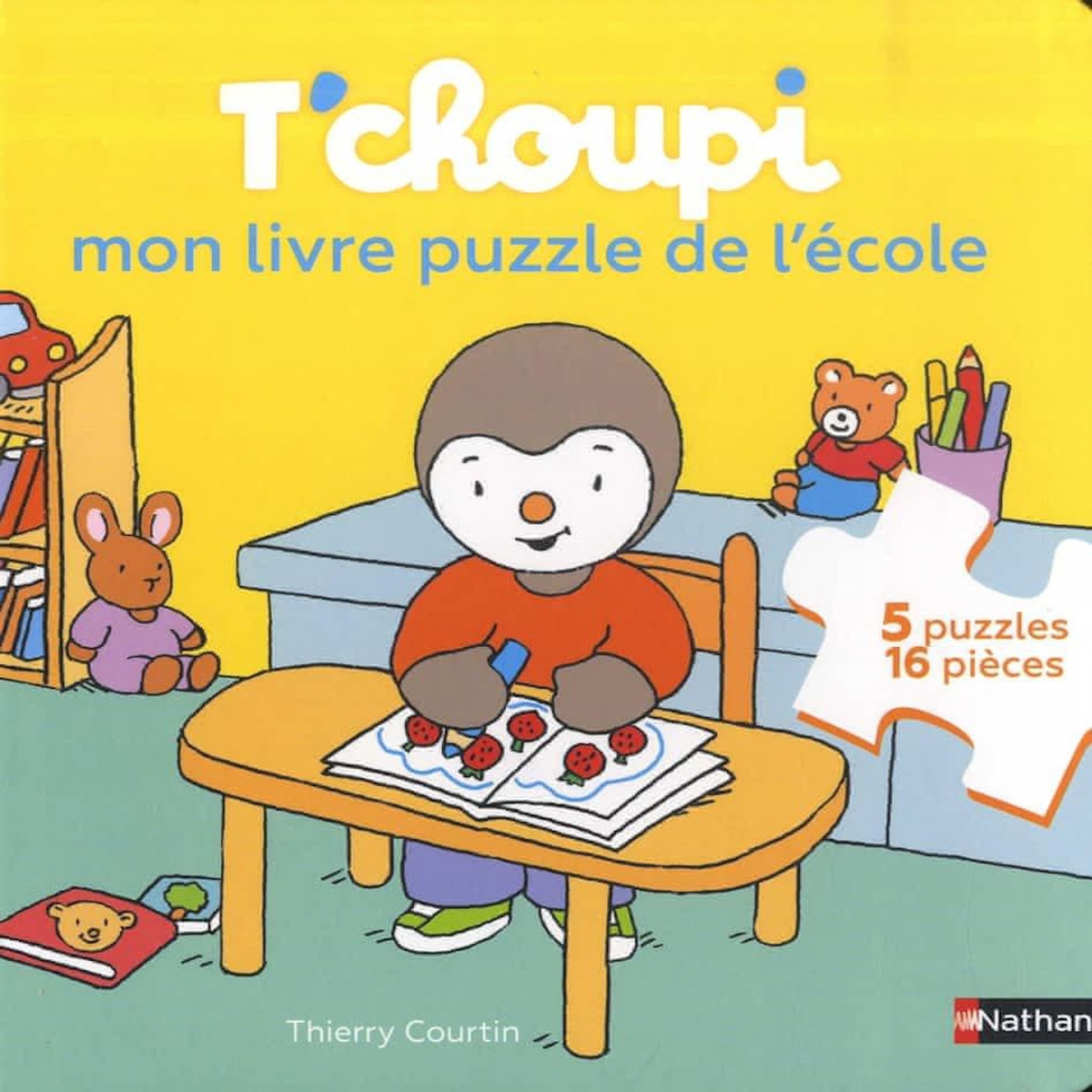 T'CHOUPI. MON LIVRE PUZZLE DE L'ECOLE. AVEC 5 PUZZLES DE 16 PIECES, Courtin Thierry