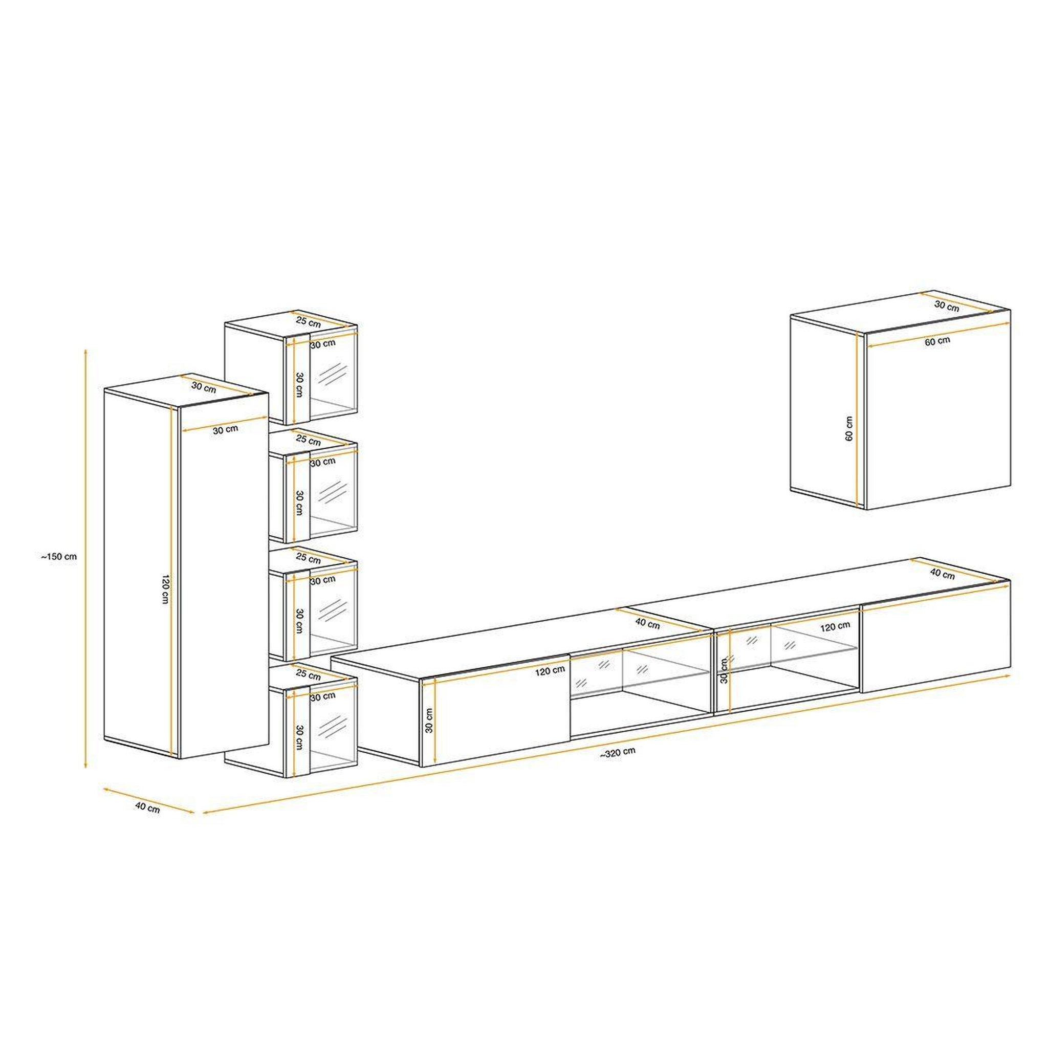 Voir la diapositive 3 : Paris Prix Ensemble meuble tv  switch xxvi  320cm blanc & naturel