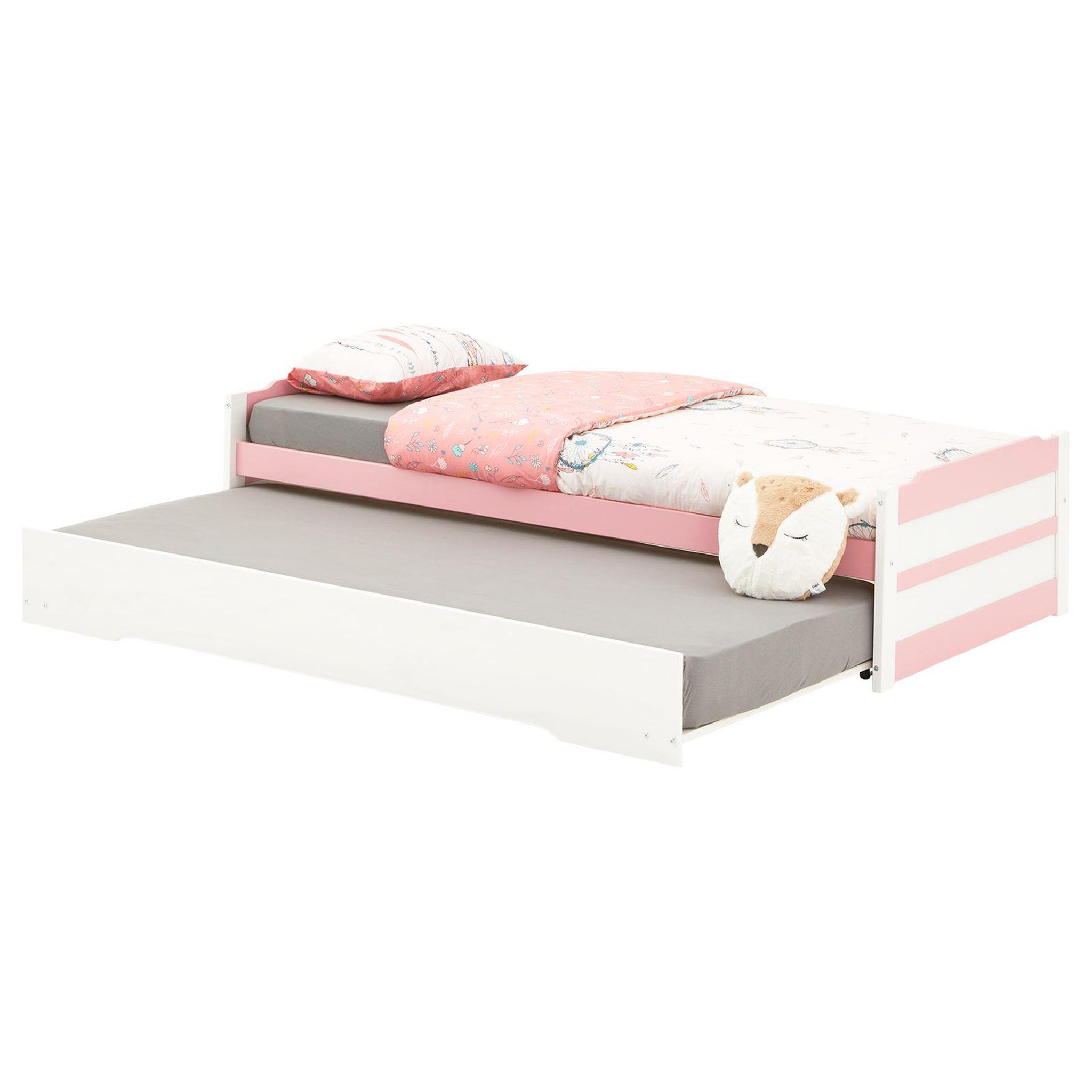 Voir la diapositive 1 : IDIMEX Lit gigogne LORENA en pin massif, 90 x 190 cm