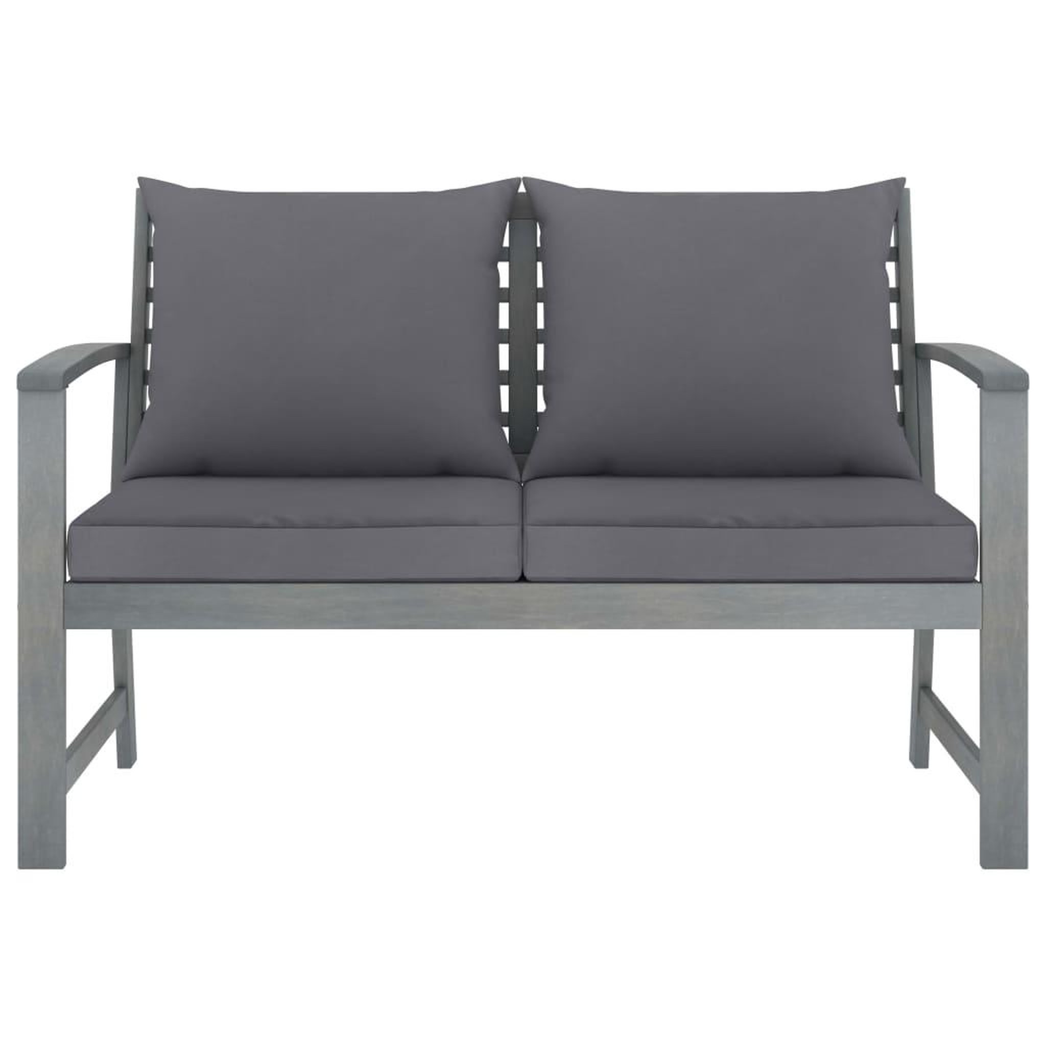 Voir la diapositive 2 : VIDAXL Banc de jardin 120cm et coussin gris fonce Bois solide d'acacia