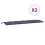 Voir la diapositive 5 : VIDAXL Coussins de banc de jardin lot de 2 bleu marine 180x50x7 cm
