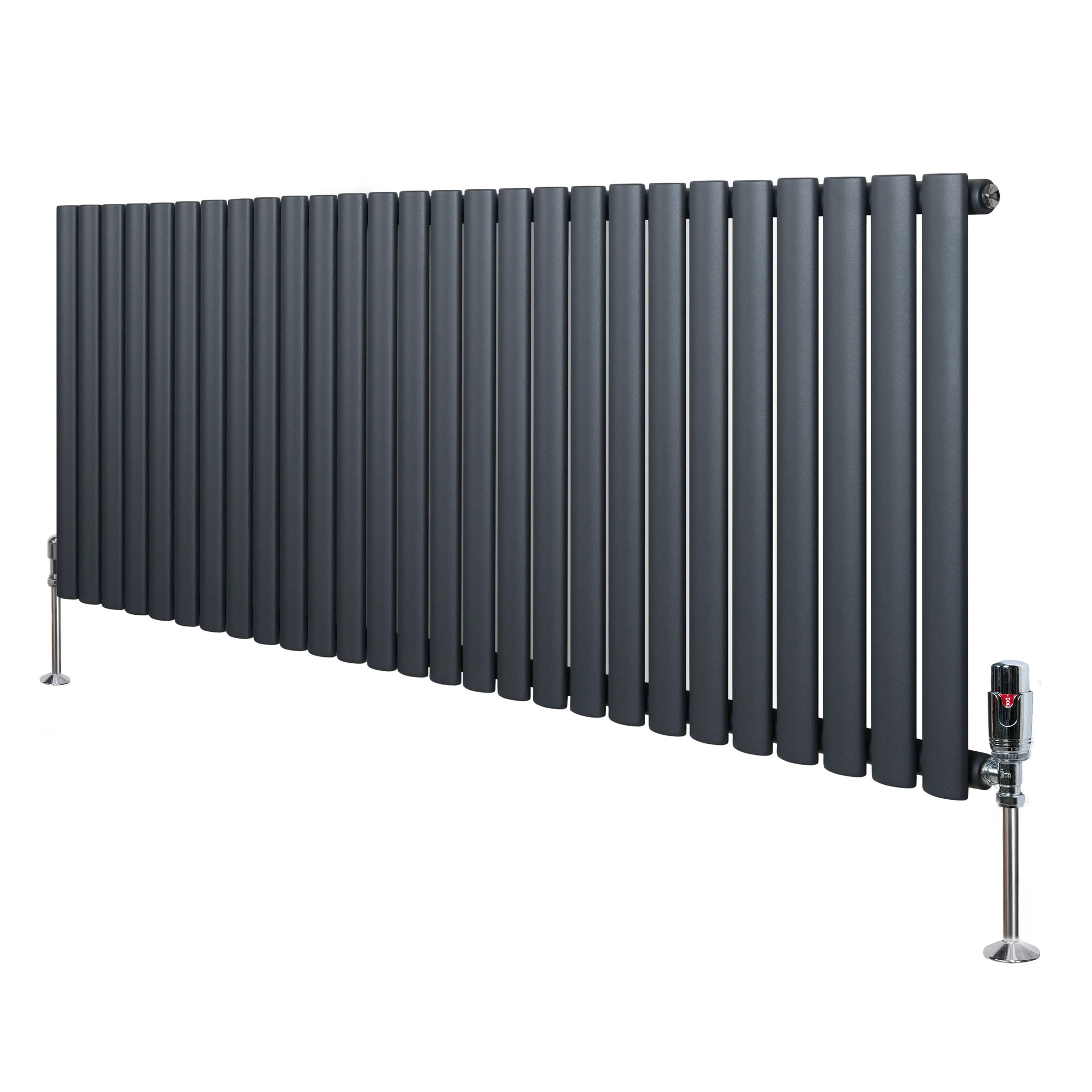 Voir la diapositive 1 : MONSTERSHOP Radiateur à colonnes ovales & vannes, 1 panneau - 600 x 1620 mm