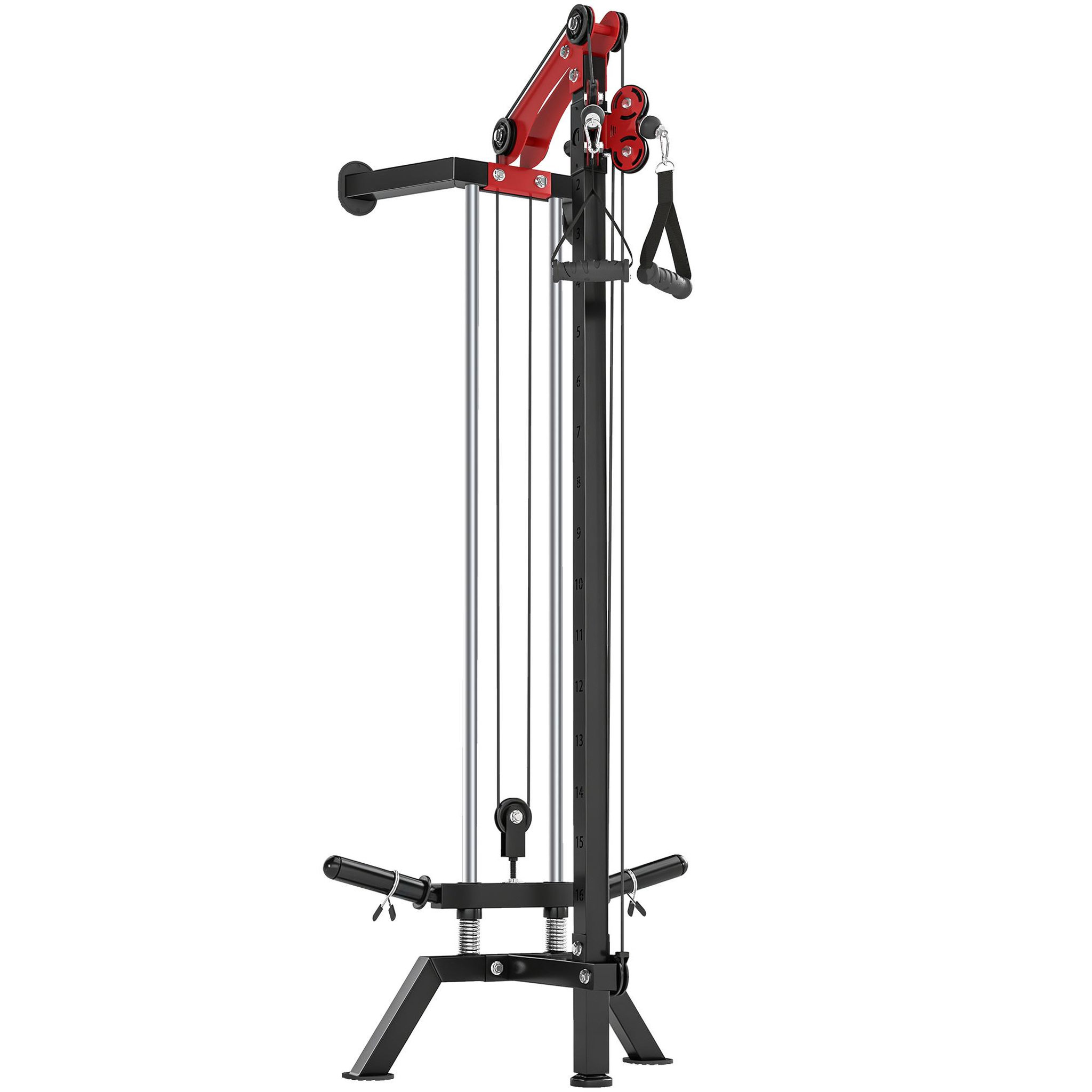 HOMCOM Machine à poulie musculation réglable 16 positions contrepoids max. 60 kg
