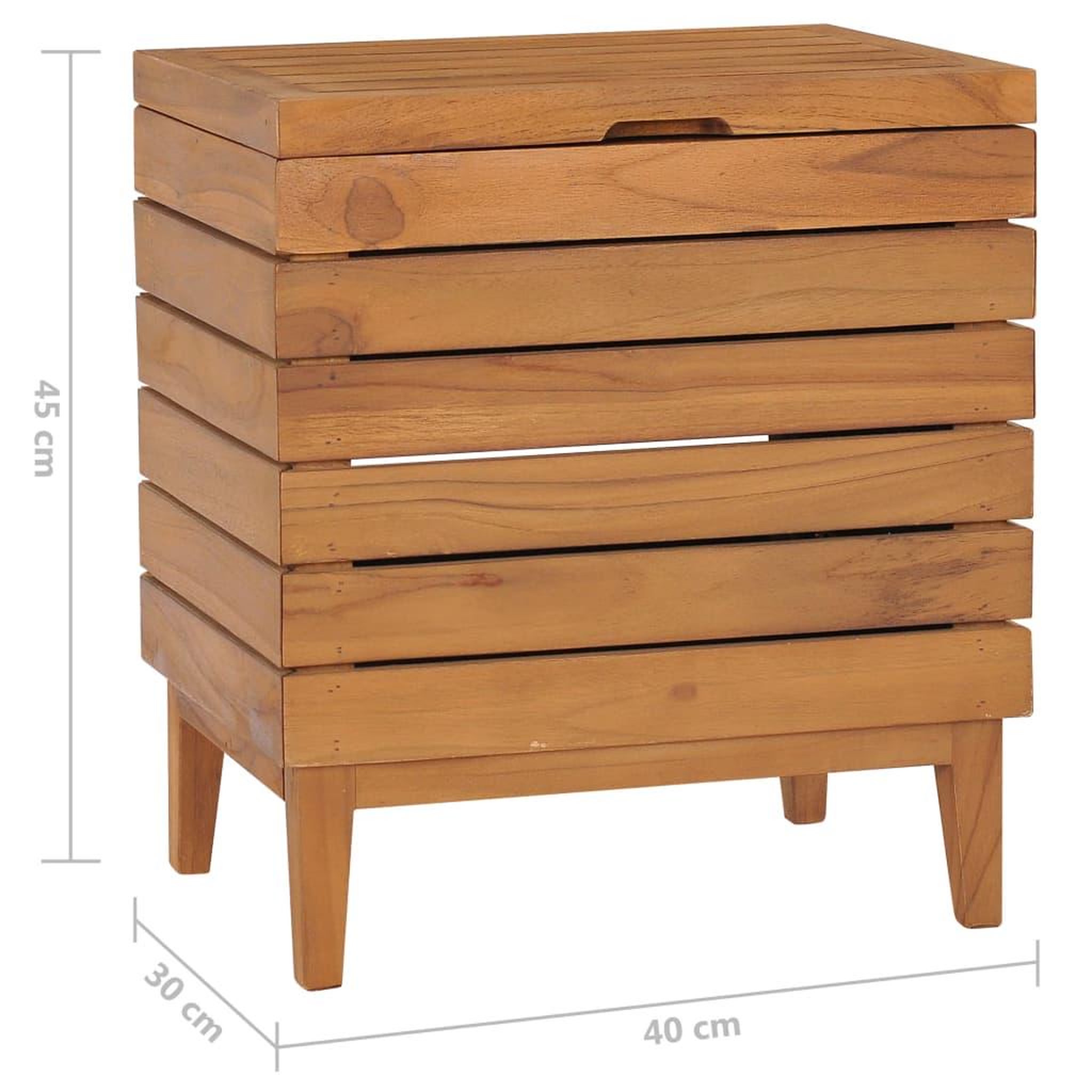 Voir la diapositive 6 : VIDAXL Panier a linge 40x30x45 cm bois de teck massif