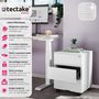 Voir la diapositive 2 : tectake Caisson de bureau à roulettes en acier laqué époxy blanc