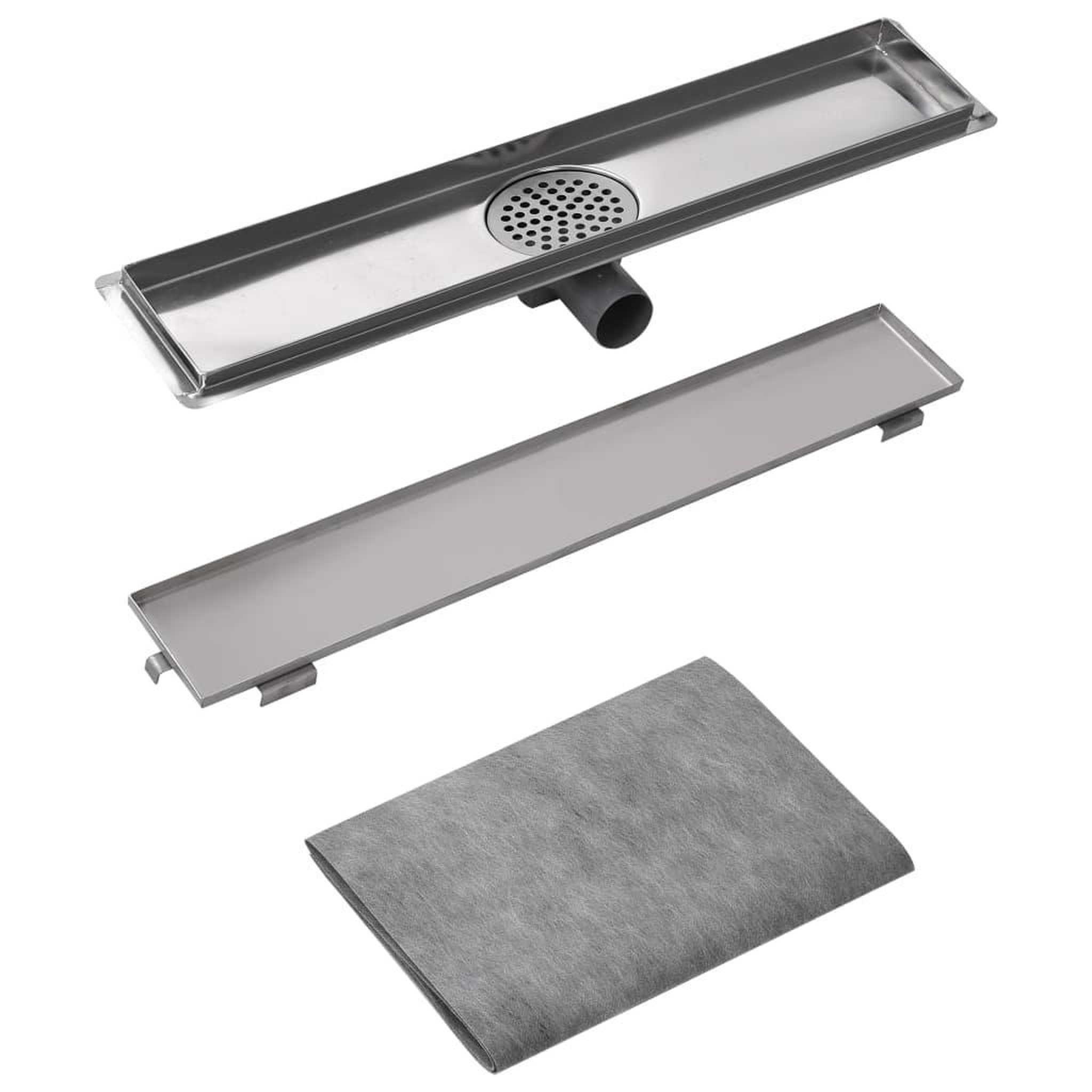 Voir la diapositive 4 : VIDAXL Drain de douche lineaire 630 x 140 mm Acier inoxydable