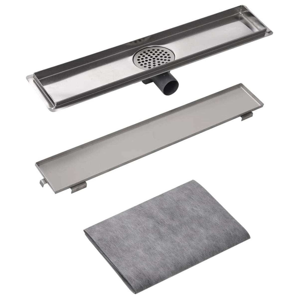 VIDAXL Drain de douche lineaire 630 x 140 mm Acier inoxydable