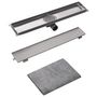 Voir la diapositive 4 : VIDAXL Drain de douche lineaire 630 x 140 mm Acier inoxydable