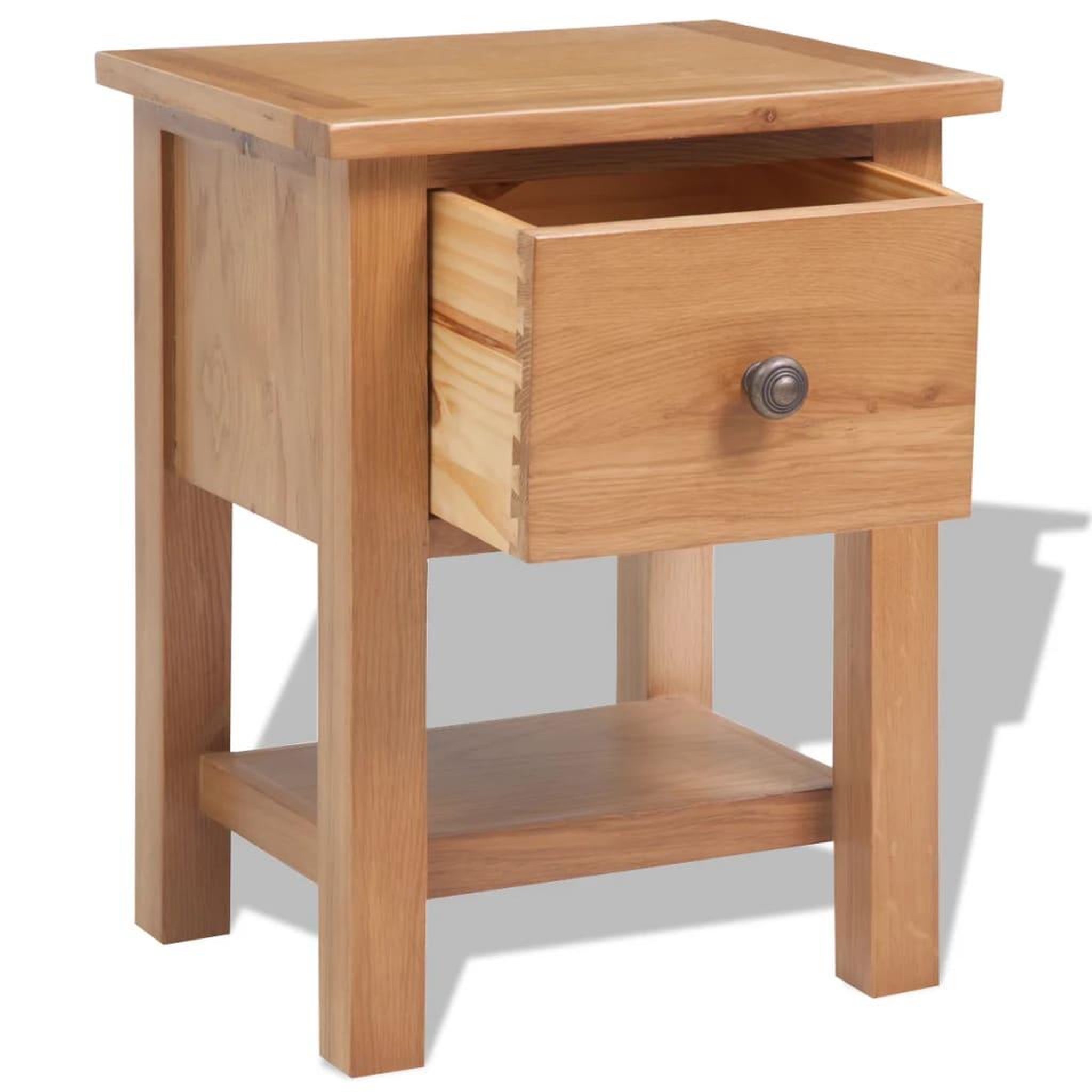 Voir la diapositive 4 : VIDAXL Table de chevet 36x30x47 cm Bois de chene massif