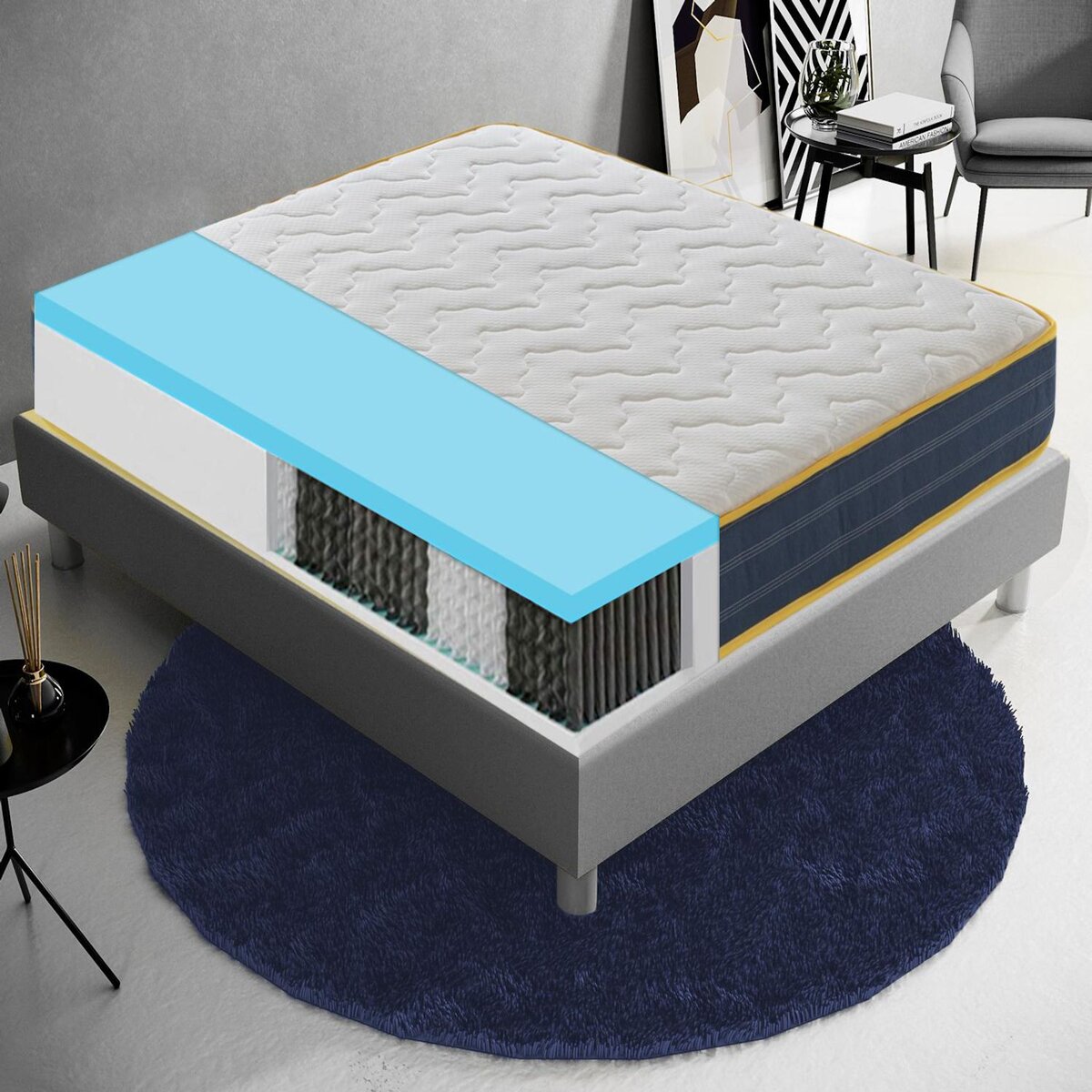 ILOVESLEEP Matelas Ressorts Ensachés COLORADO - Epaisseur 23 Cm