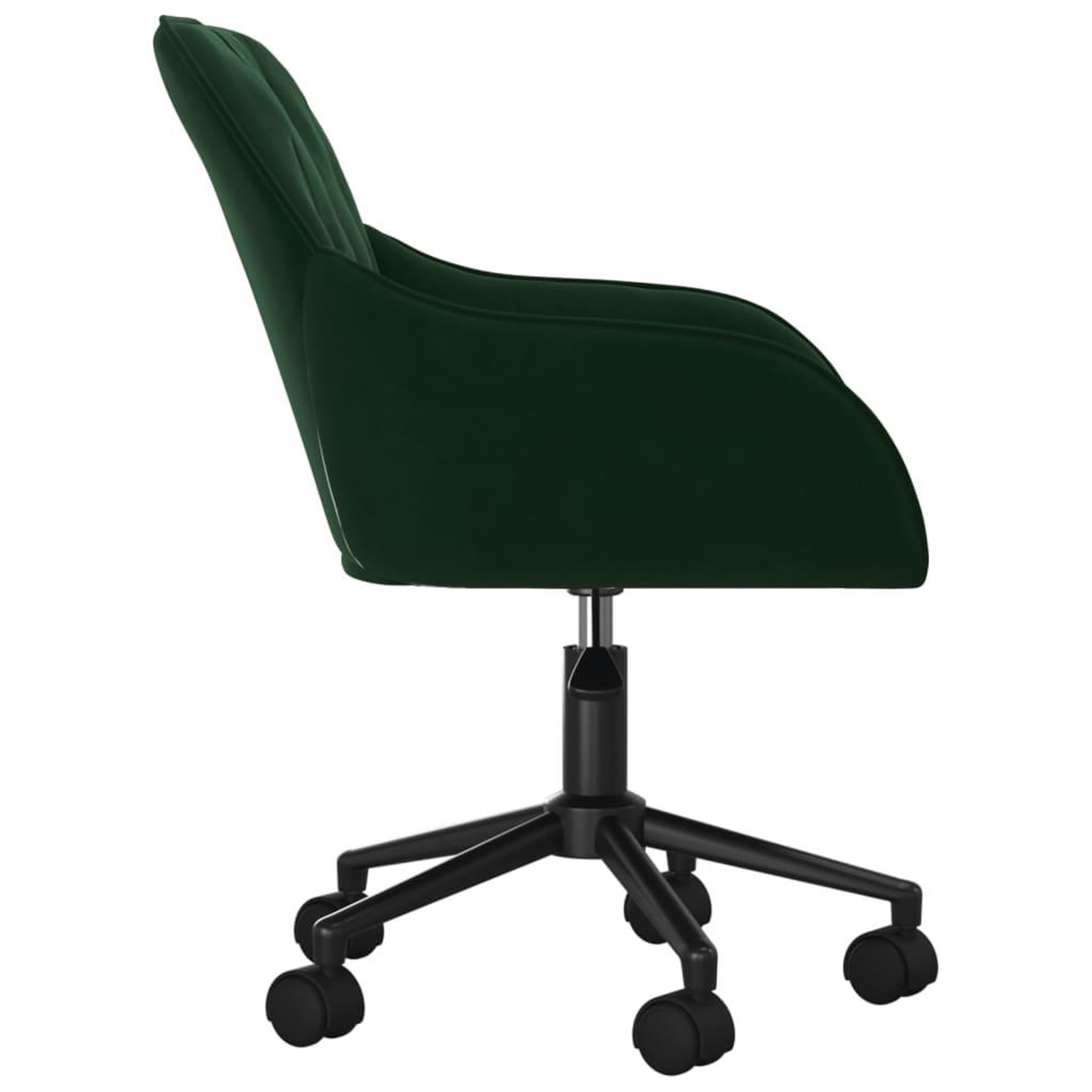 Voir la diapositive 4 : VIDAXL Chaise pivotante de bureau Vert fonce Velours