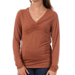 Pieces T shirt  à rayures Femme Pieces Tamara. Coloris disponibles : Marron