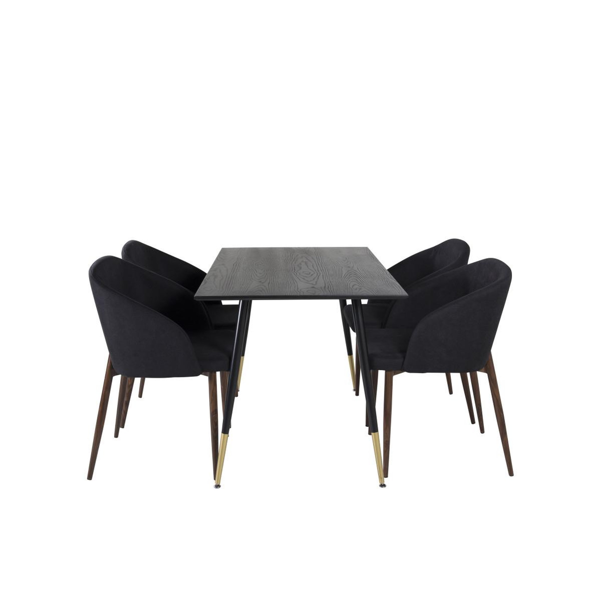 Voir la diapositive 2 : Paris Prix Ensemble table à manger & 4 chaises  dipp & arch  120cm noir