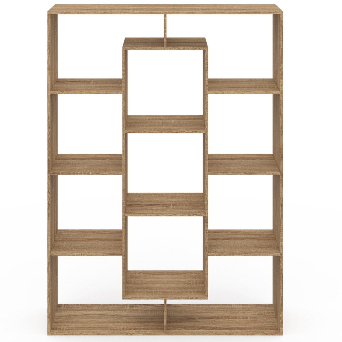 ID MARKET Etagère bibliothèque COLETTE avec 11 compartiments effet bois H.143 cm