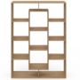 Voir la diapositive 3 : ID MARKET Etagère bibliothèque COLETTE avec 11 compartiments effet bois H.143 cm