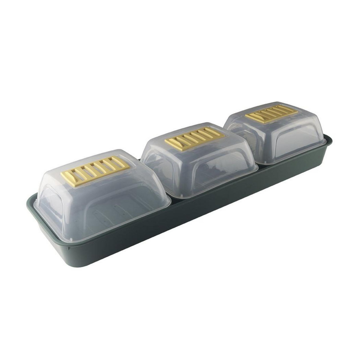 Nortene Lot de 3 mini serres Rapid Grow Window avec bac pour fenêtres - vert/transparent